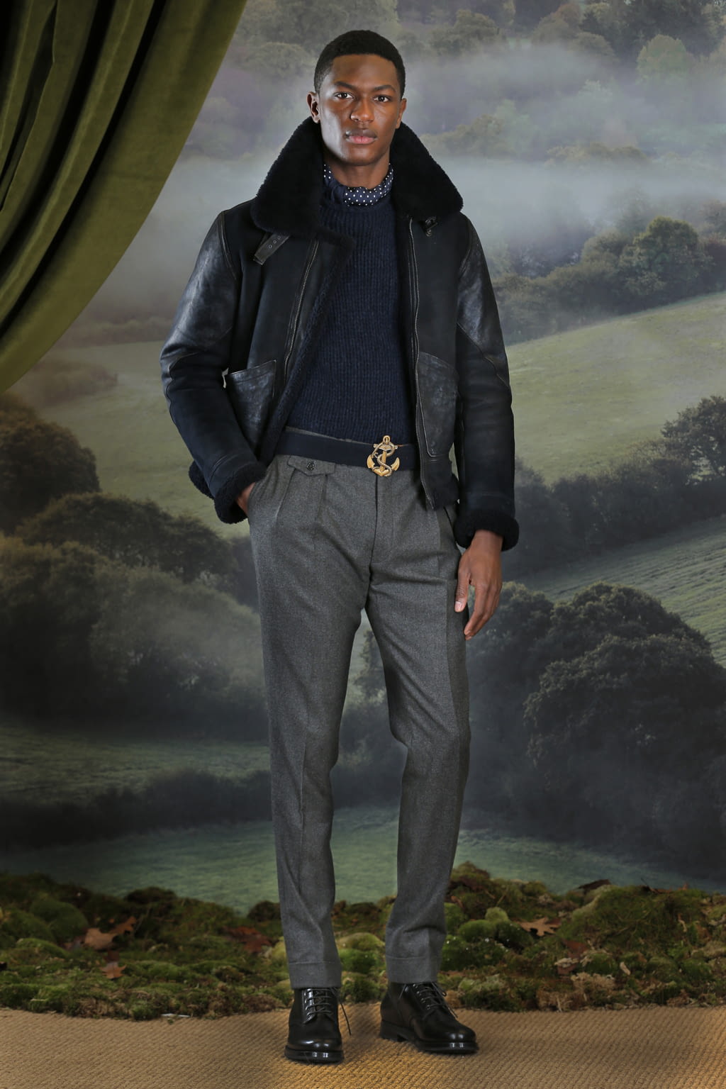 Fashion Week Milan Fall/Winter 2018 look 9 from the Ralph Lauren Purple Label collection menswear