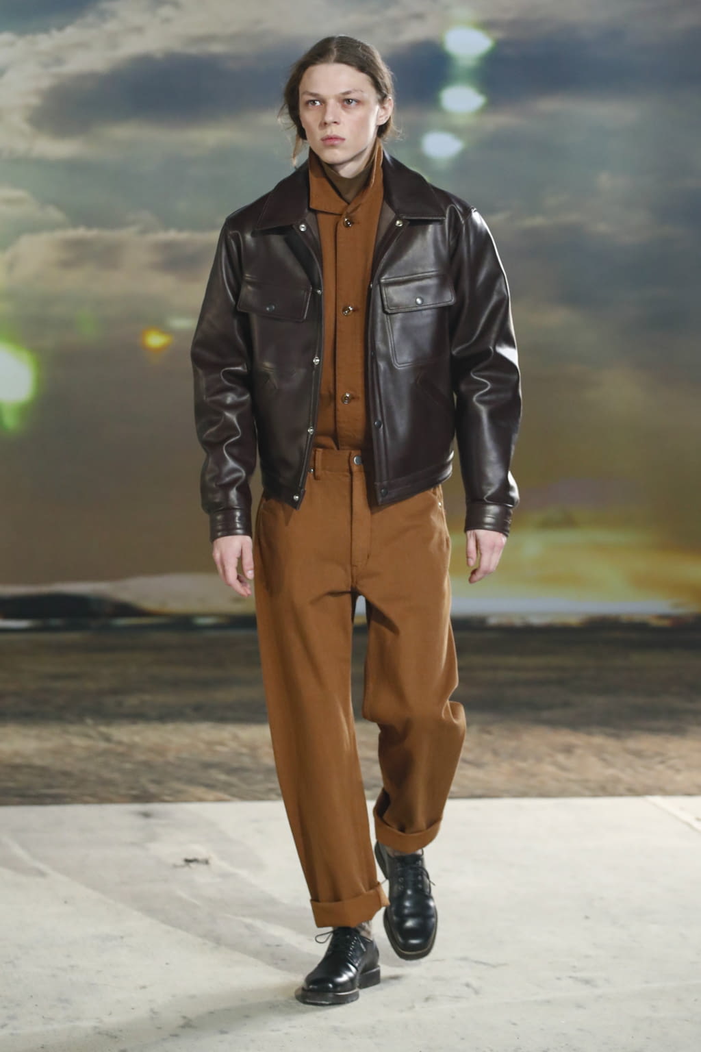 Leather Jacket in Brown - Lemaire