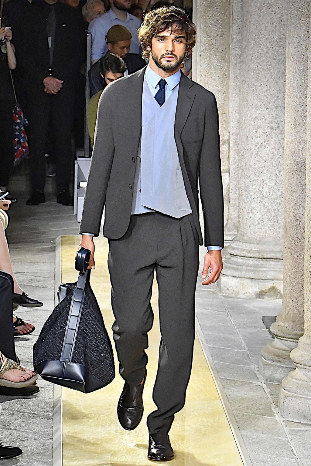 Fashion Week Milan Spring/Summer 2020 look 1 from the Giorgio Armani collection menswear