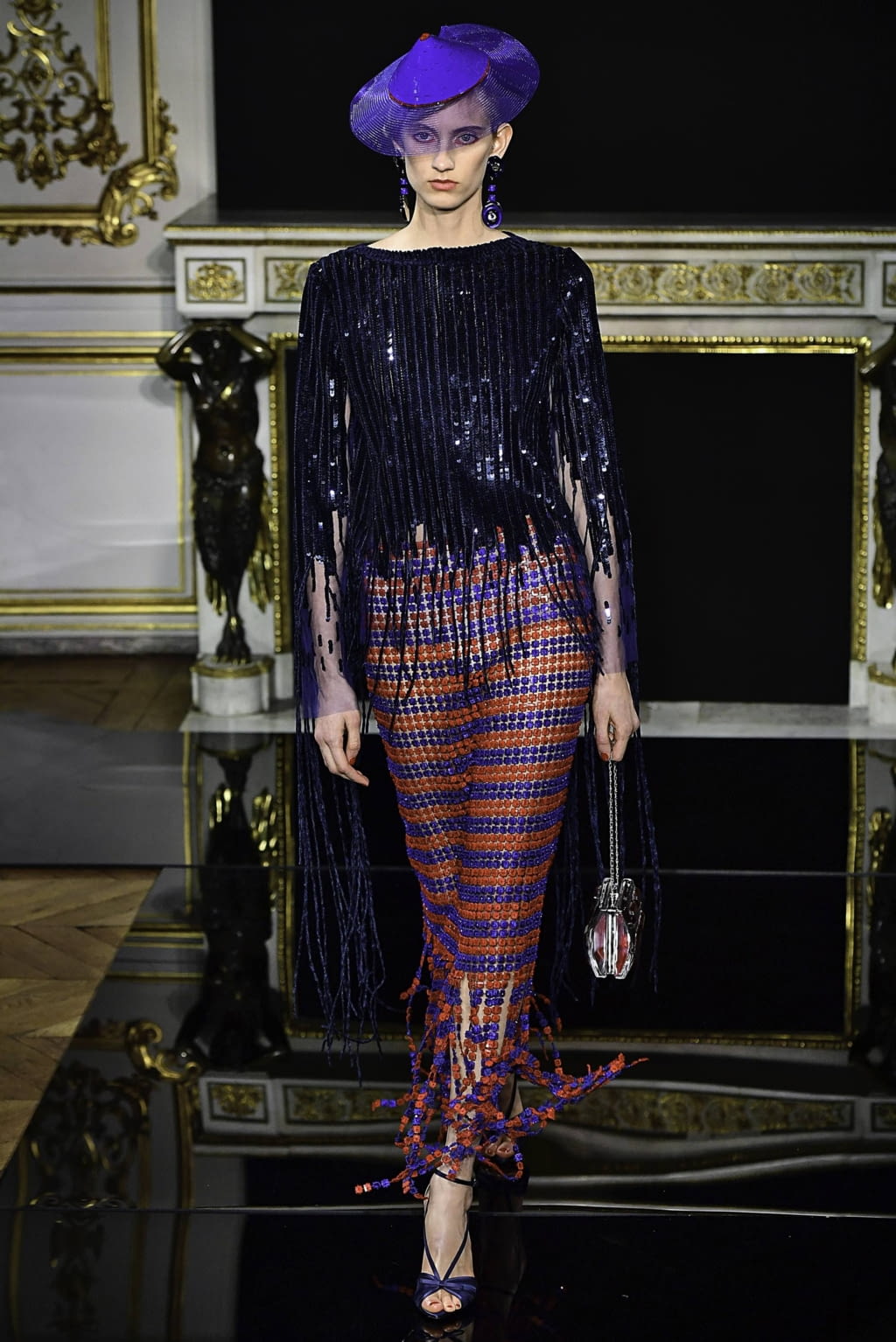 Fashion Week Paris Spring/Summer 2019 look 44 from the Giorgio Armani Privé collection couture