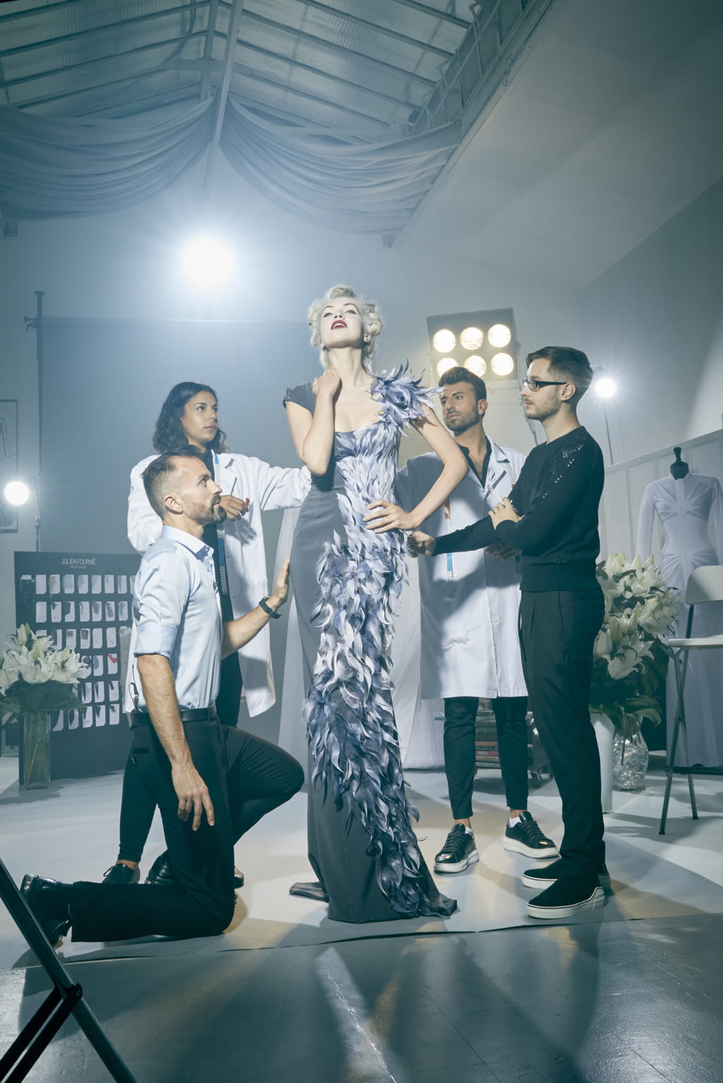 Fashion Week Paris Fall/Winter 2020 look 15 de la collection Julien Fournié couture