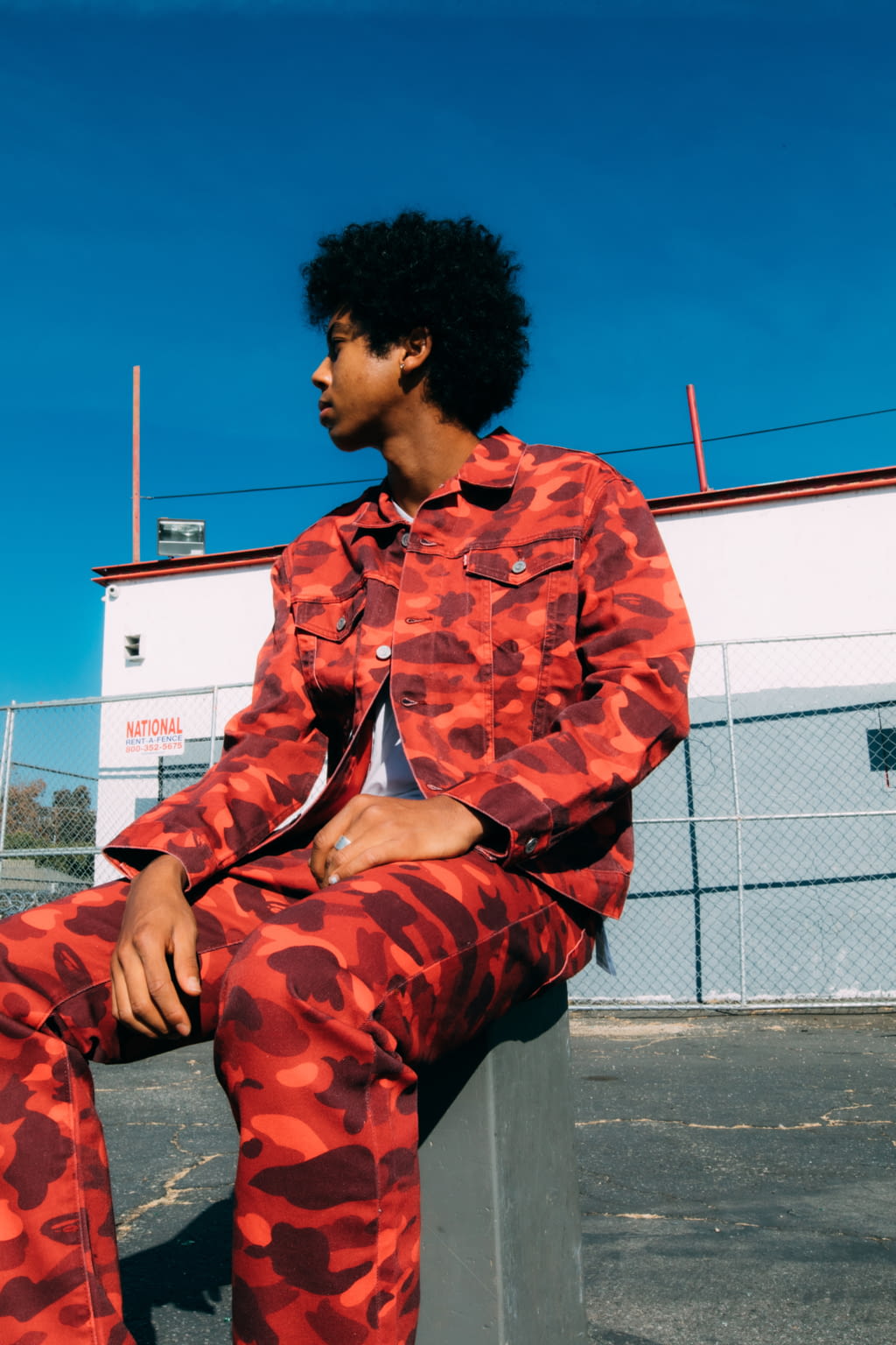 Fashion Week Paris Spring/Summer 2021 look 1 from the Levi’s® x BAPE collection menswear