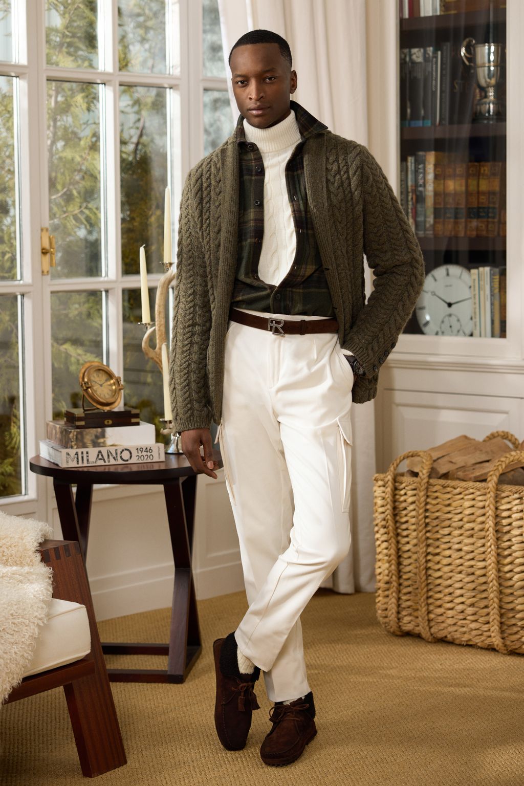 Fashion Week New York Fall/Winter 2025 look 11 from the Ralph Lauren Purple Label collection menswear