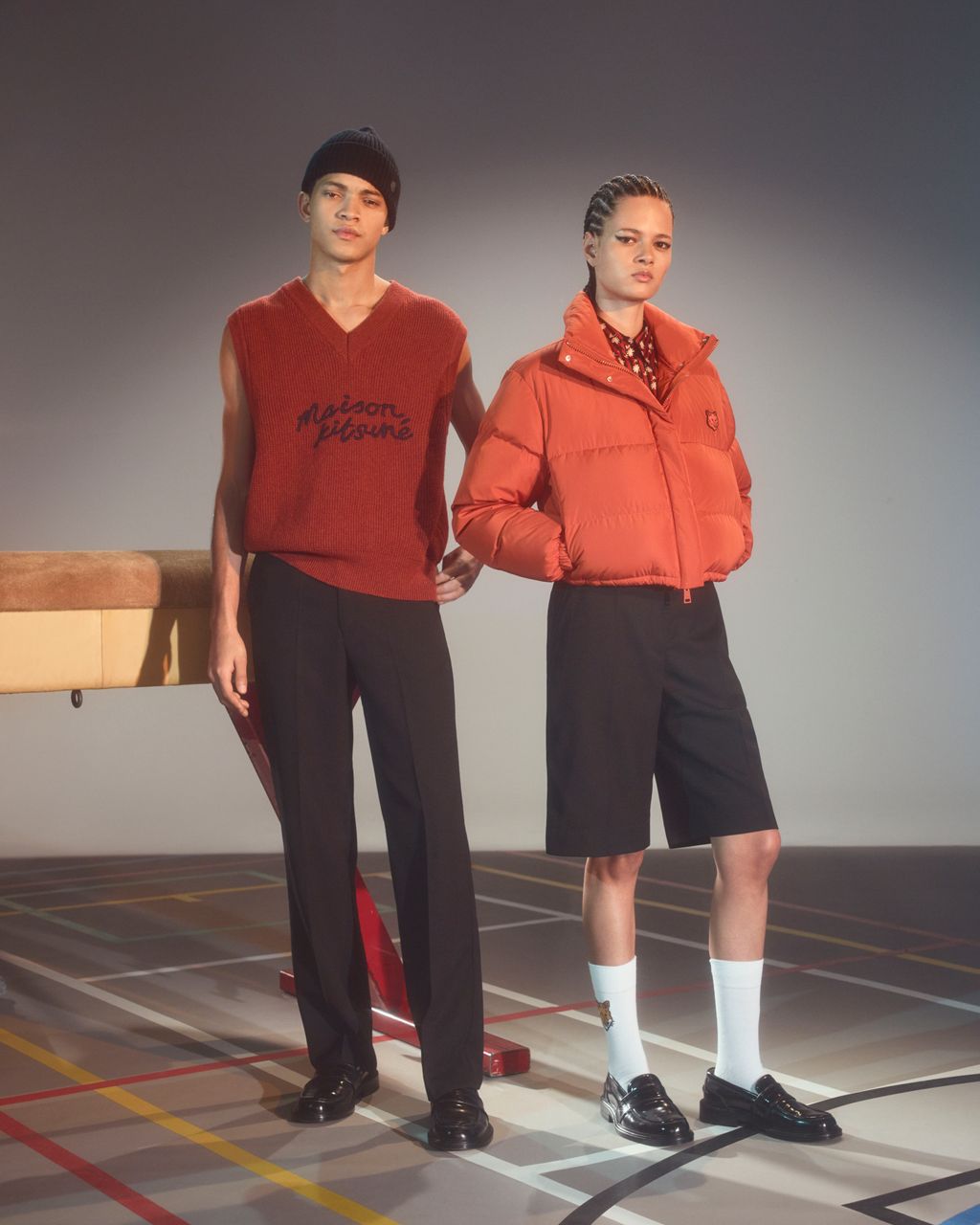 Fashion Week Paris Fall/Winter 2023 look 18 from the Maison Kitsuné collection menswear