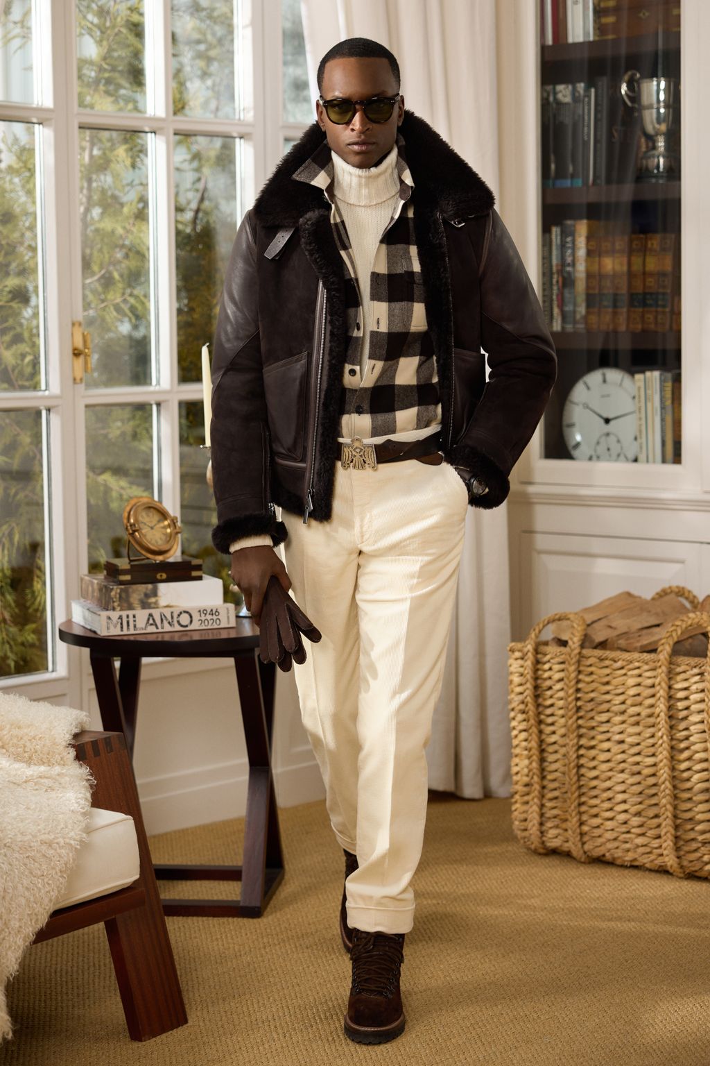 Fashion Week Milan Fall/Winter 2025 look 23 from the Ralph Lauren Purple Label collection menswear