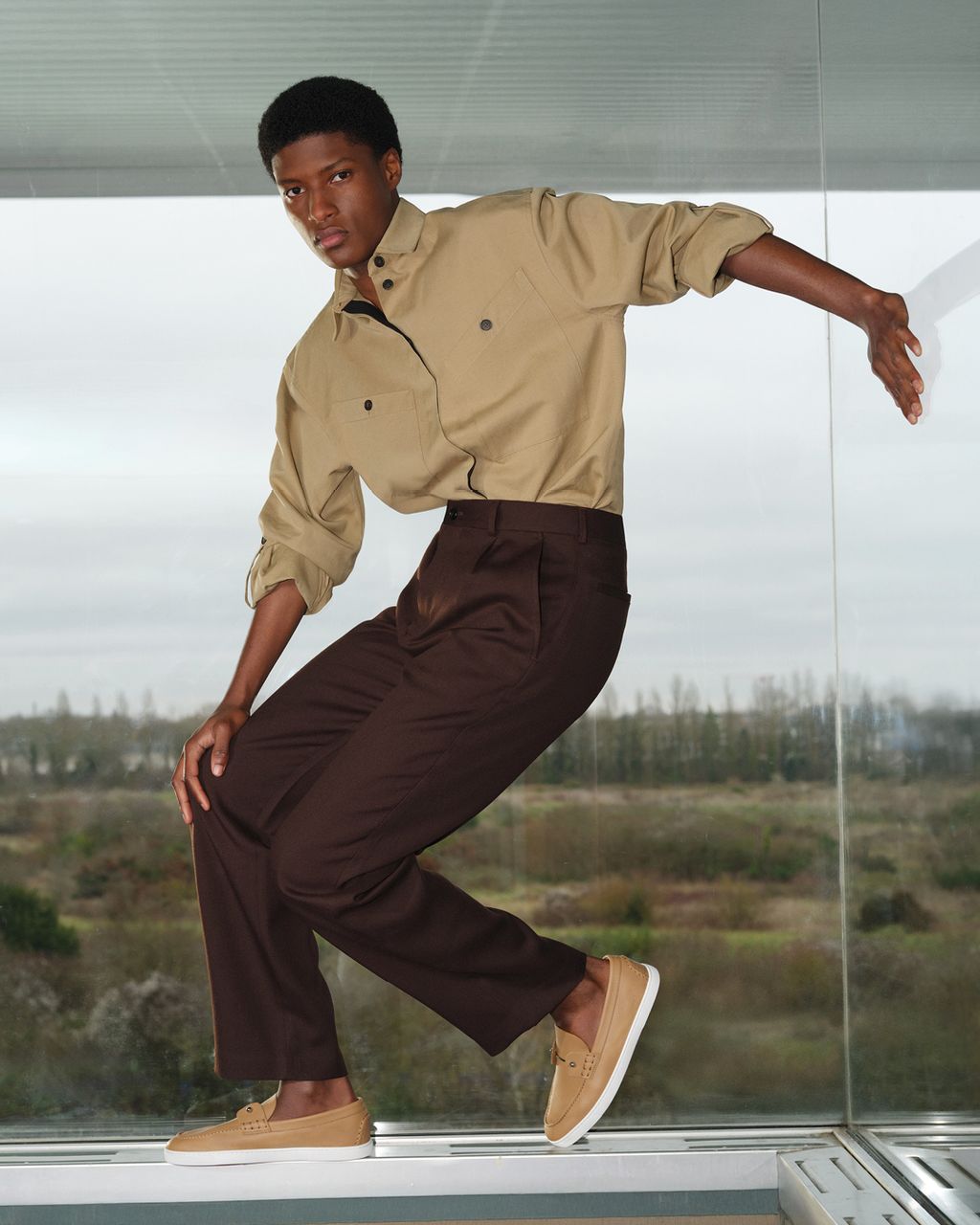 Fashion Week Paris Spring/Summer 2025 look 6 from the Christian Louboutin collection menswear accessories