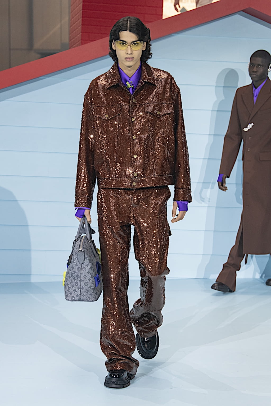 Fashion Week Paris Fall/Winter 2022 look 17 from the Louis Vuitton collection 男装