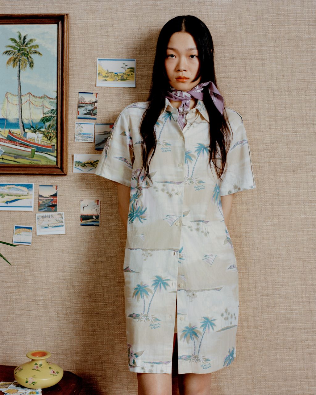 Fashion Week Paris Spring/Summer 2024 look 8 from the Maison Kitsuné collection 女装