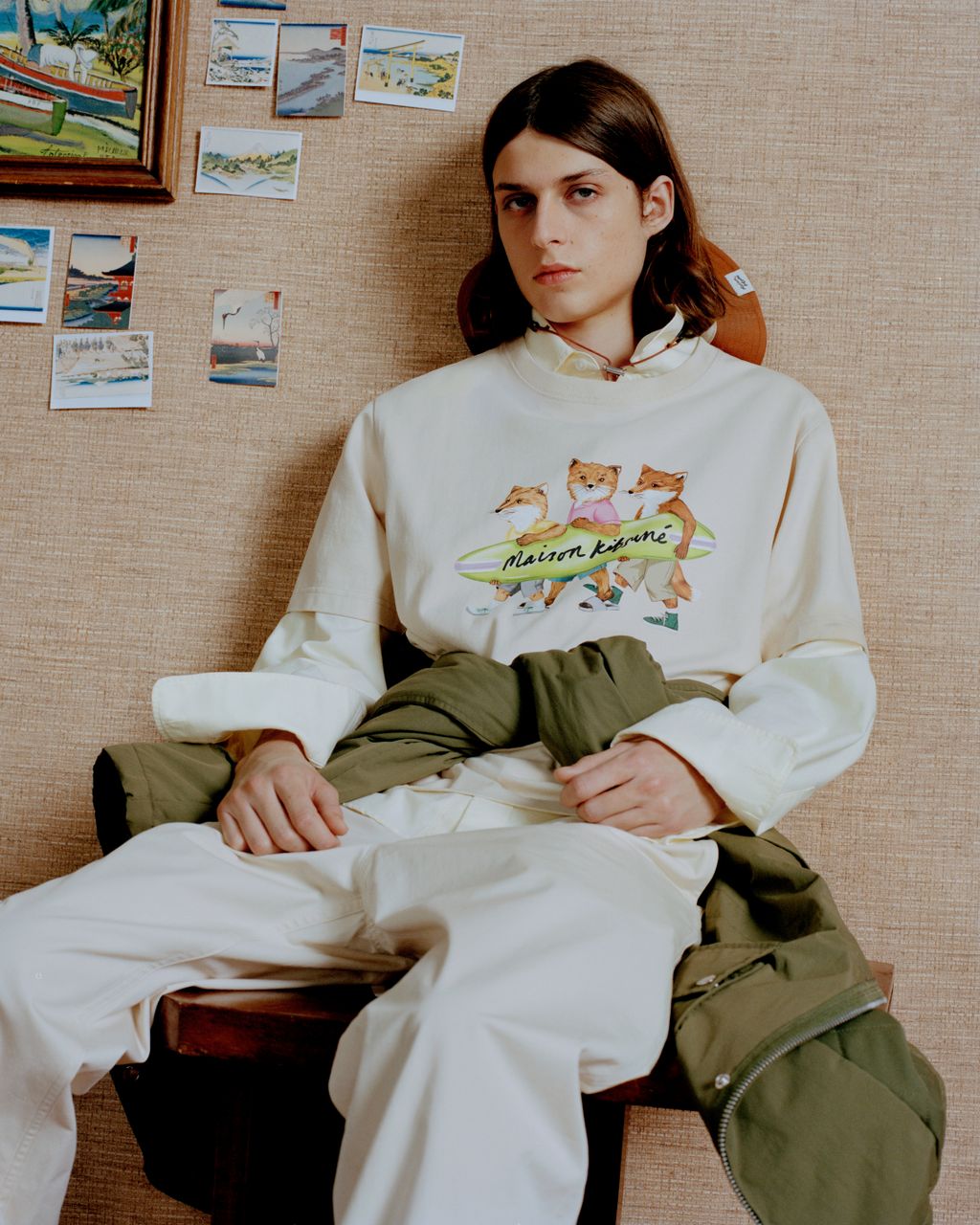 Fashion Week Paris Spring/Summer 2024 look 18 from the Maison Kitsuné collection 男装