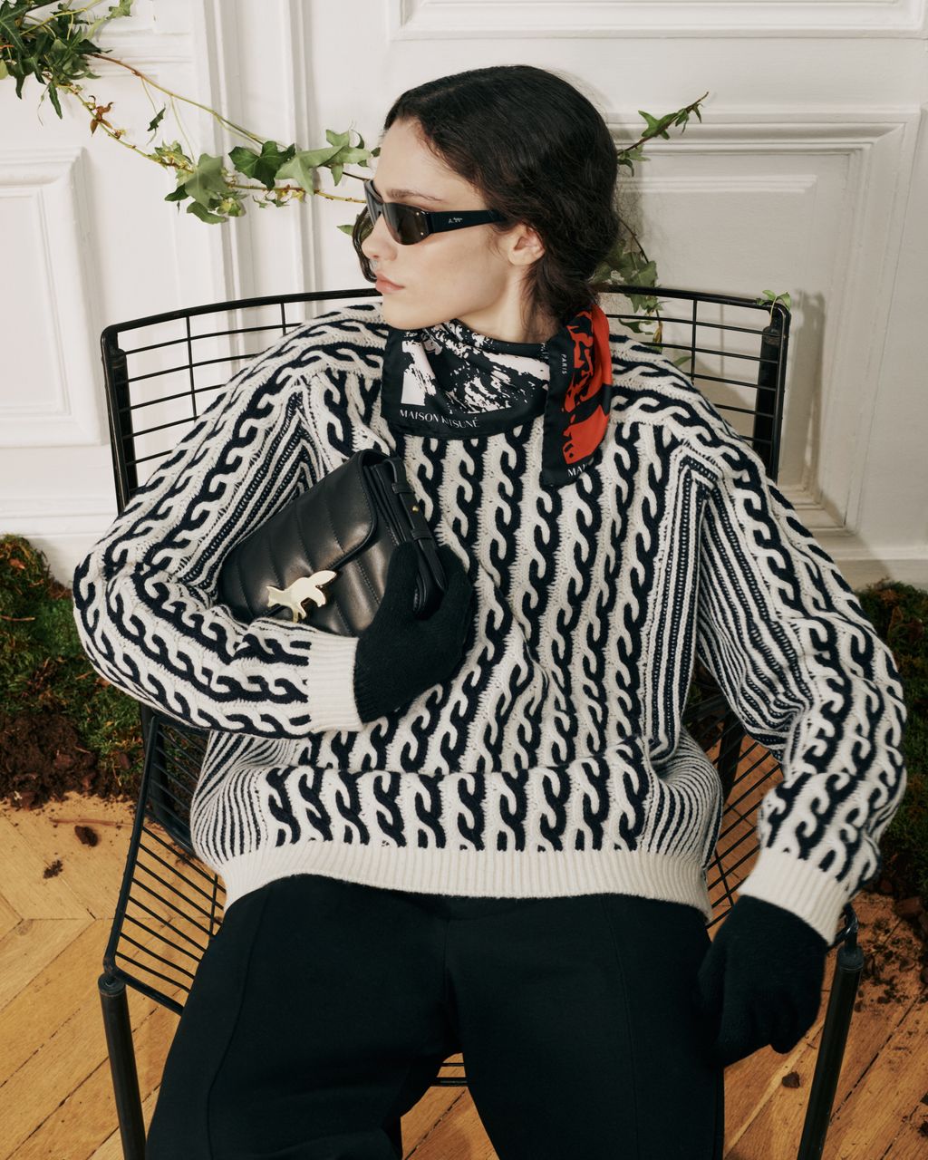 Fashion Week Paris Fall/Winter 2026 look 27 de la collection Maison Kitsuné womenswear