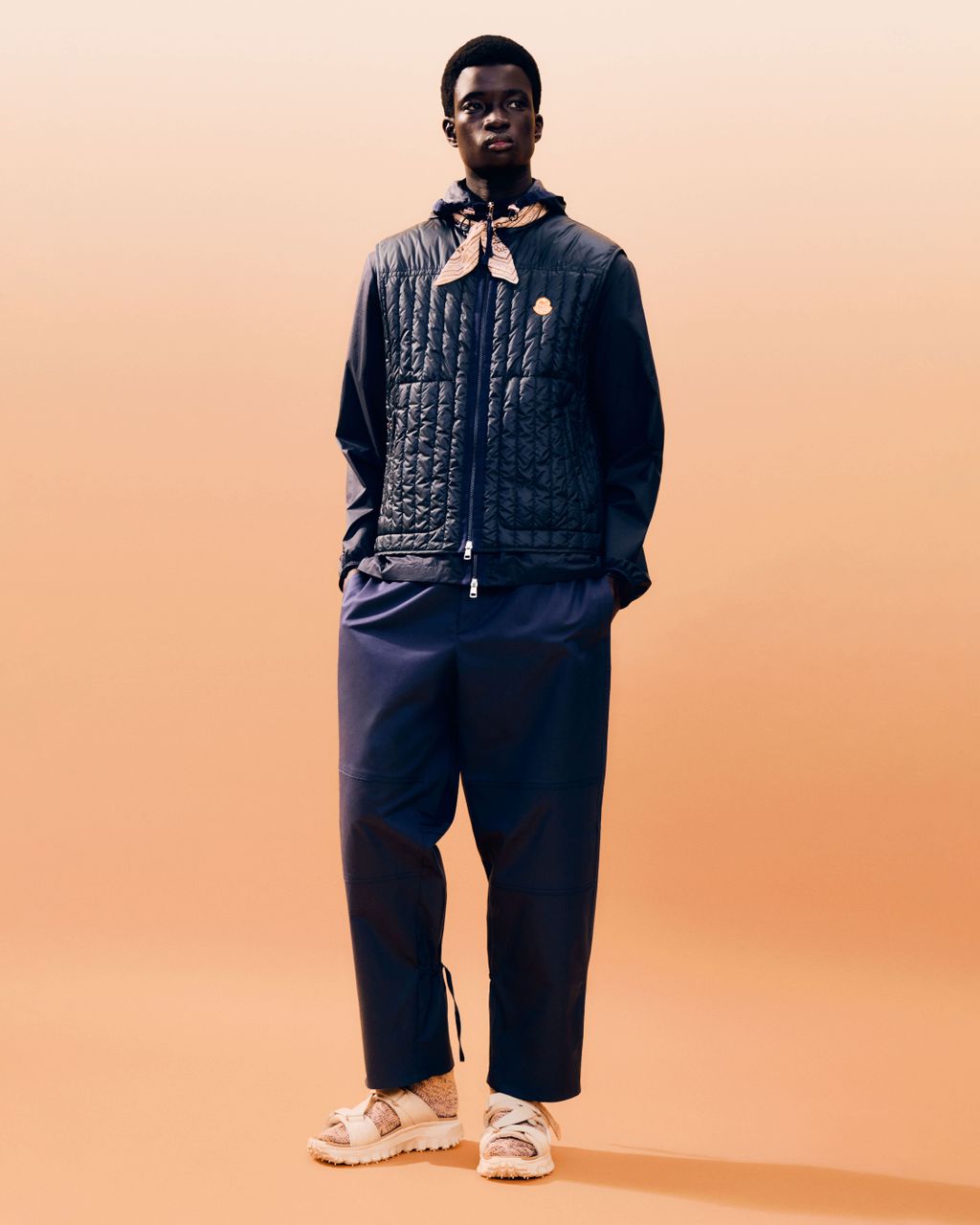 Fashion Week Milan Fall/Winter 2025 look 1 from the Moncler collection menswear