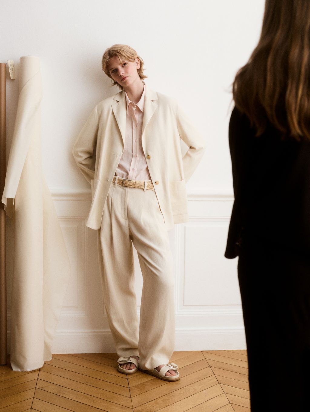 Fashion Week Paris Spring/Summer 2026 look 11 from the Maison Kitsuné collection womenswear