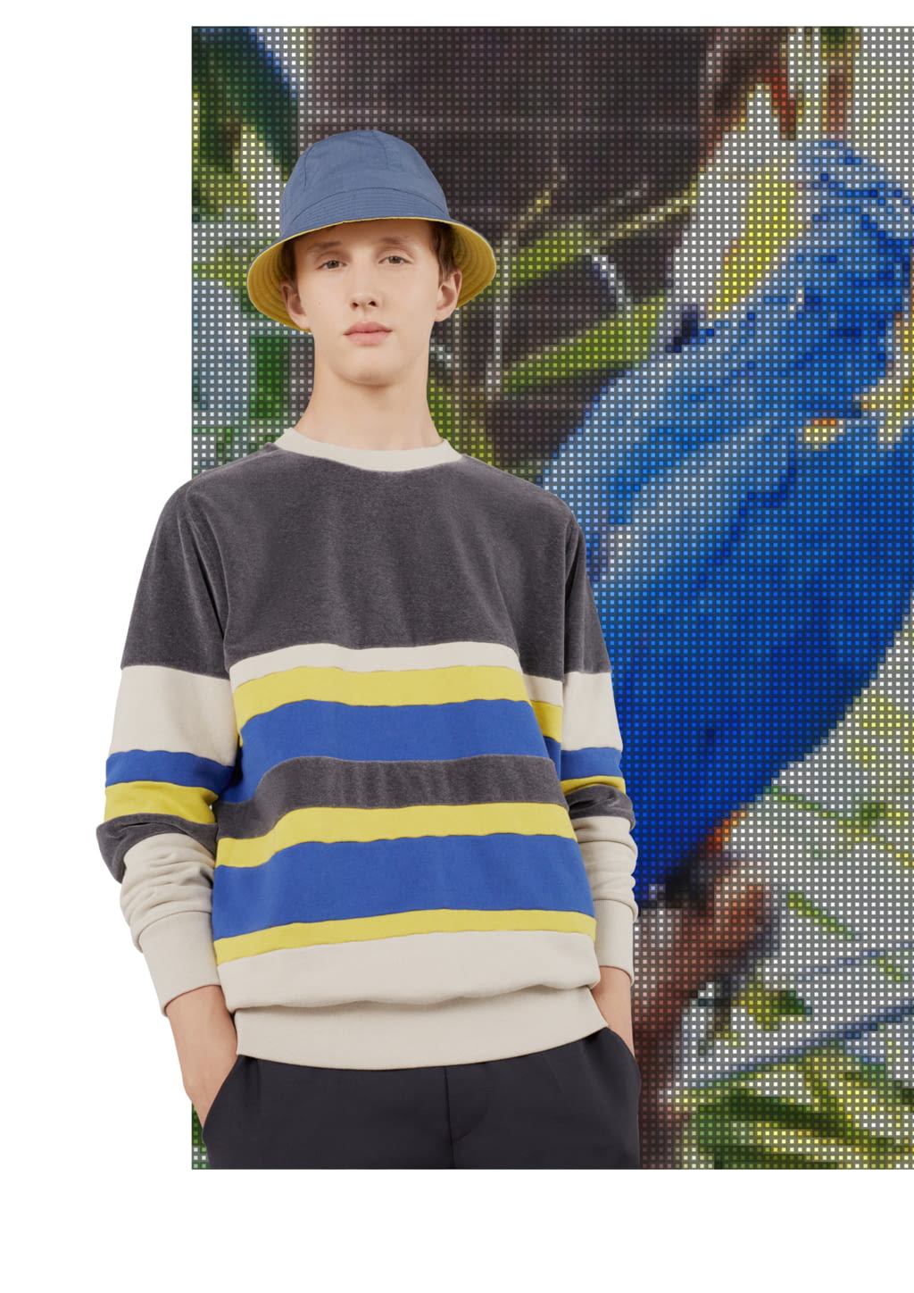 Fashion Week Paris Spring/Summer 2018 look 16 from the Maison Kitsuné collection 男装