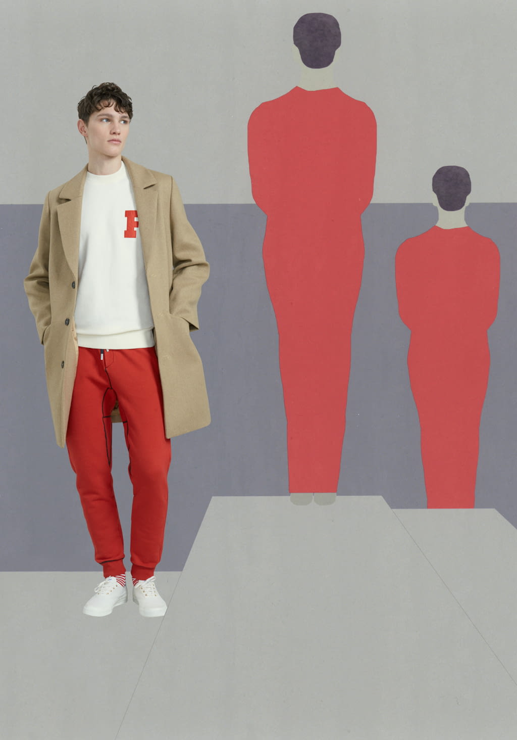 Fashion Week Paris Fall/Winter 2017 look 16 from the Maison Kitsuné collection 男装