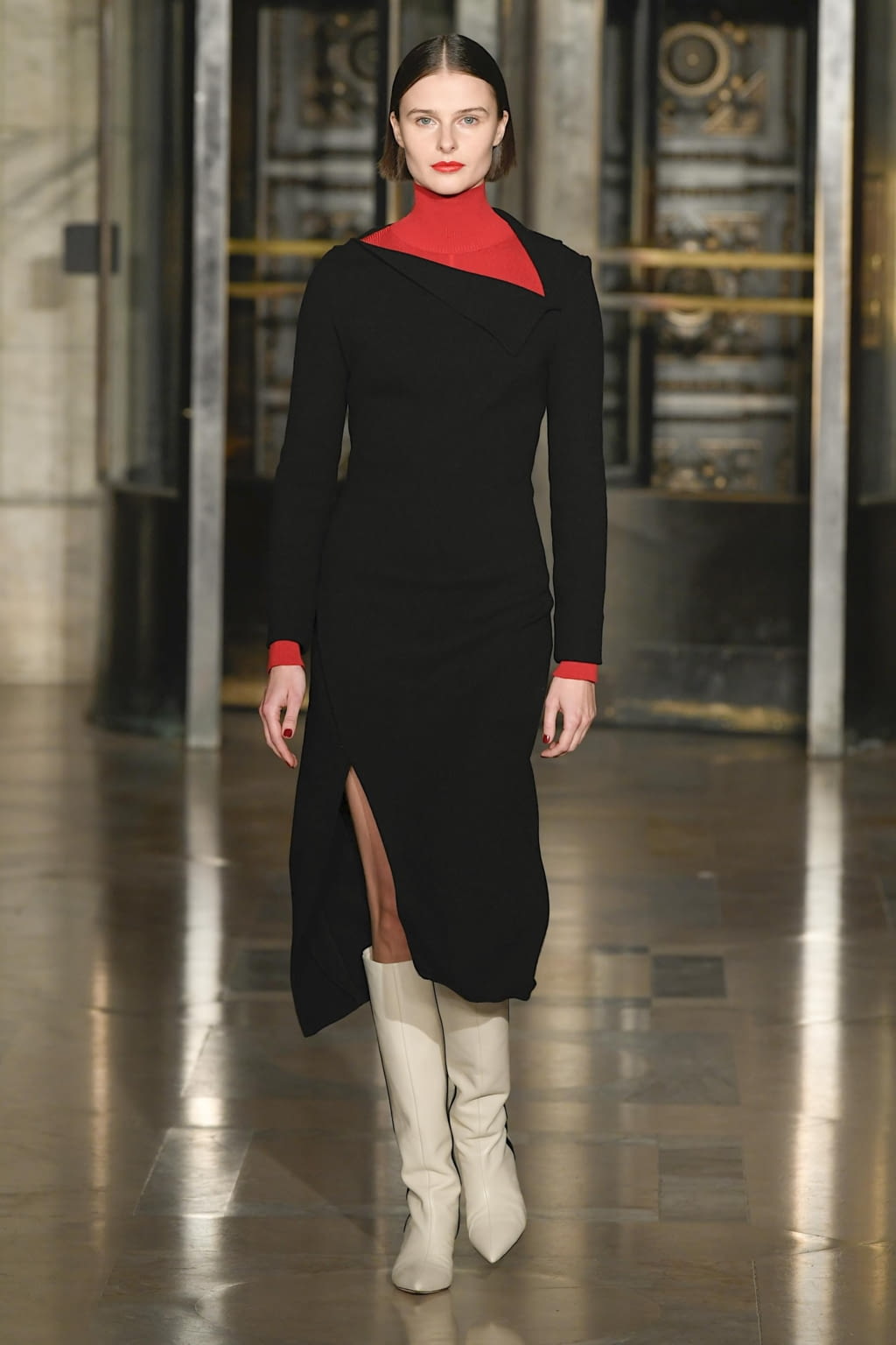 Fashion Week New York Fall/Winter 2020 look 7 de la collection Oscar de la Renta womenswear