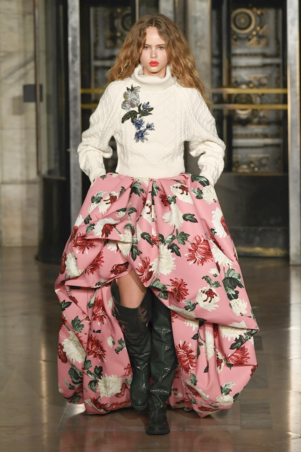 Fashion Week New York Fall/Winter 2020 look 14 de la collection Oscar de la Renta womenswear