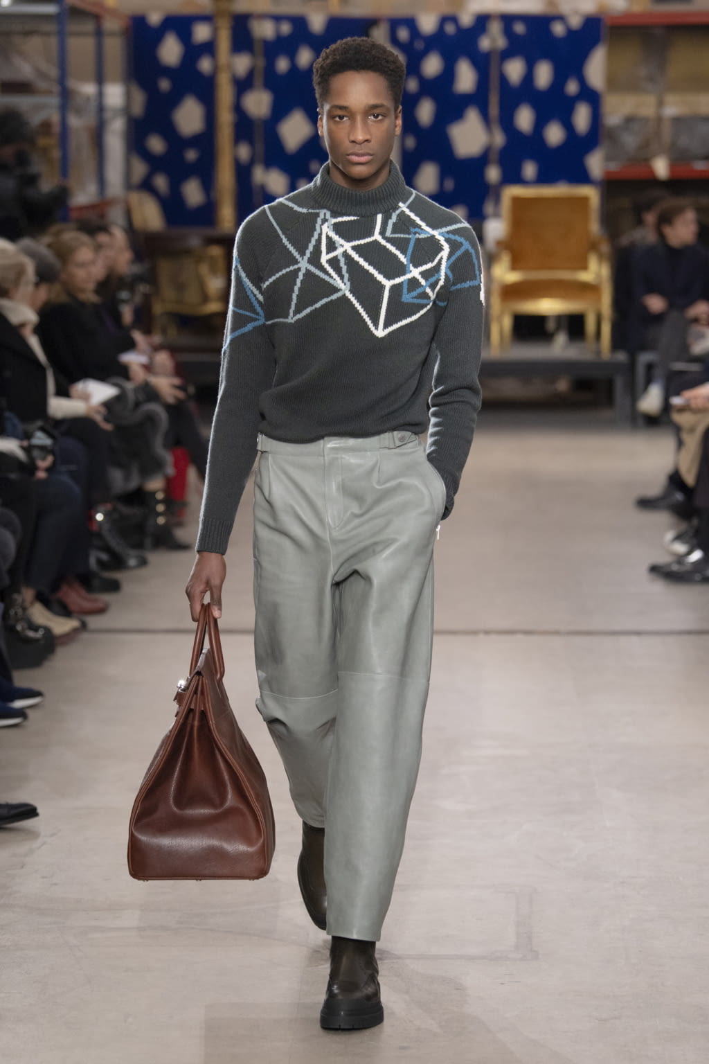Fashion Week Paris Fall/Winter 2019 look 26 de la collection Hermès menswear