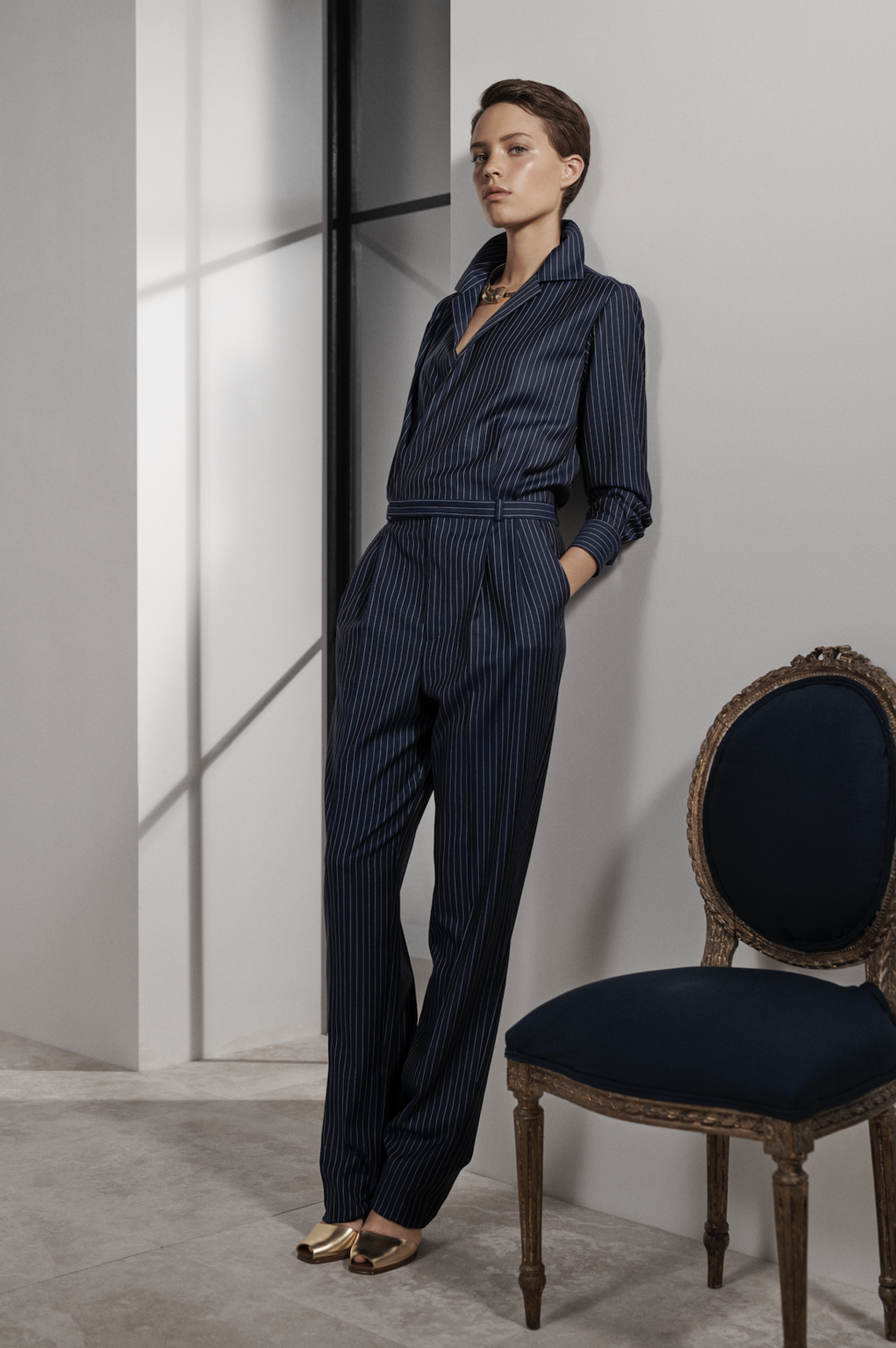 Fashion Week New York Resort 2019 look 4 from the Ralph Lauren collection 女装