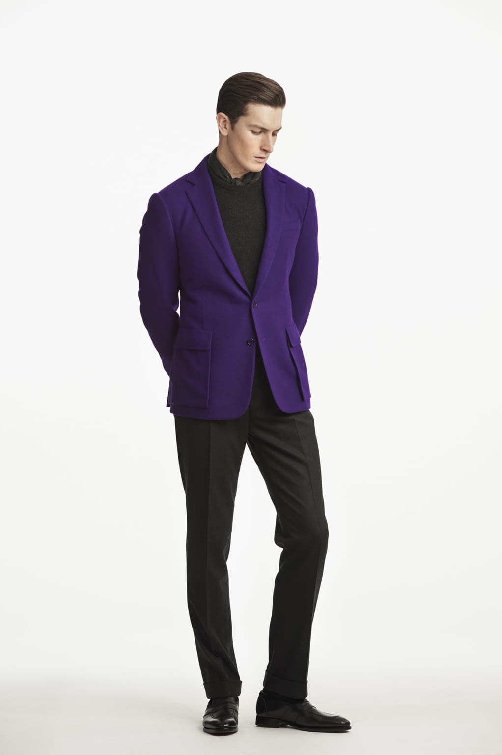 Fashion Week Milan Fall/Winter 2019 look 25 from the Ralph Lauren Purple Label collection 男装