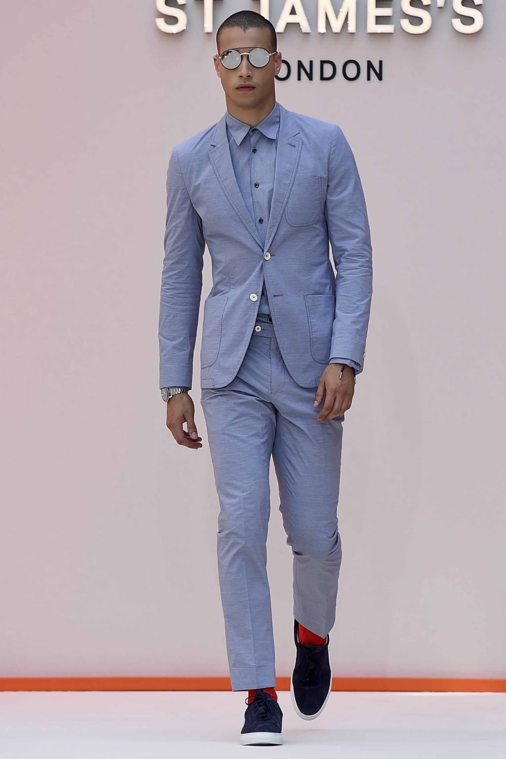 Fashion Week London Spring/Summer 2019 look 29 from the St James collection menswear