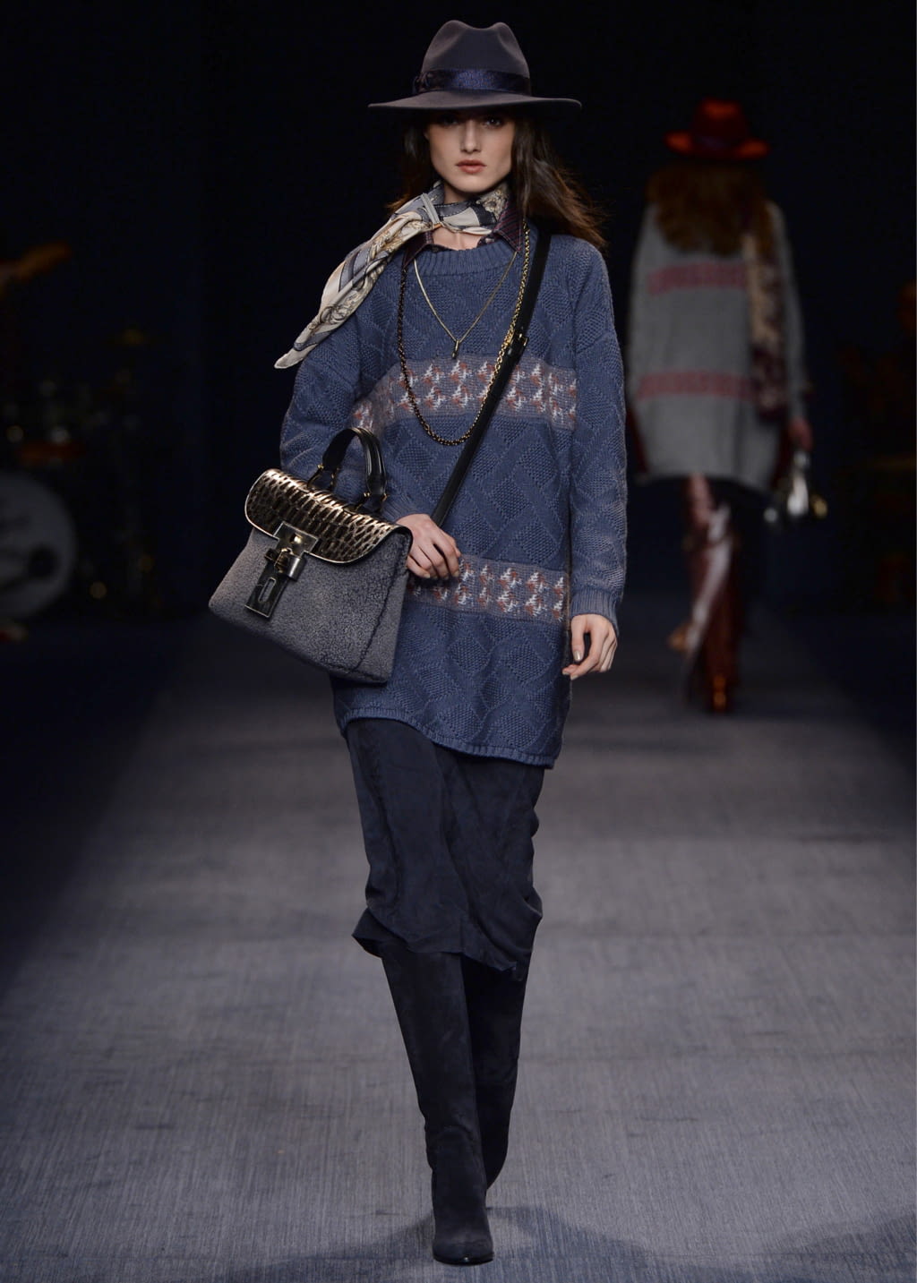 Fashion Week Milan Fall/Winter 2016 look 14 from the Trussardi collection 女装