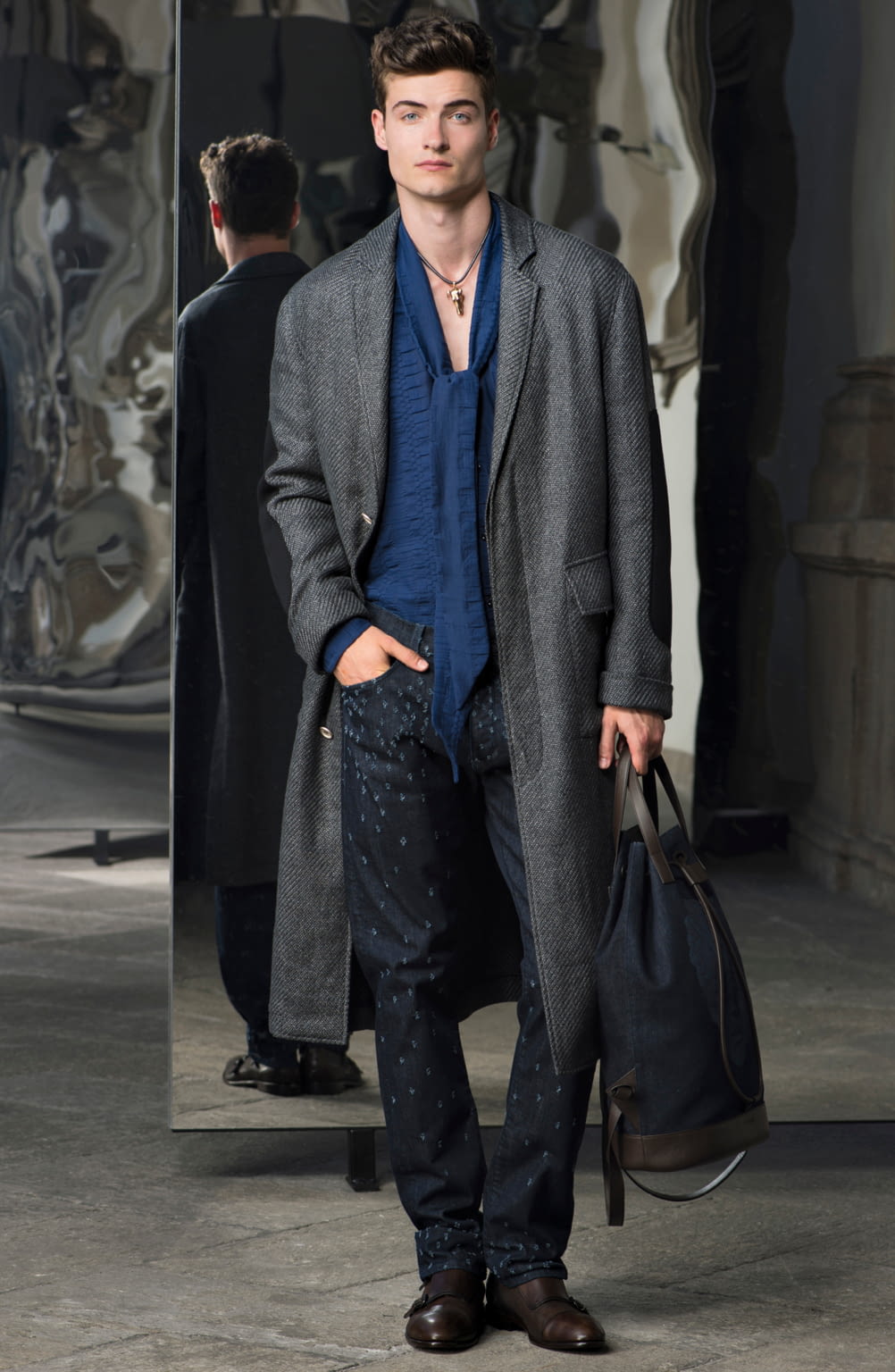 Fashion Week Milan Spring/Summer 2017 look 7 from the Trussardi collection menswear
