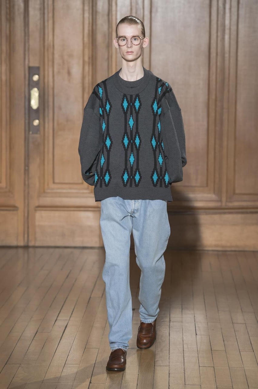 Fashion Week Paris Fall/Winter 2018 look 12 from the Hed Mayner collection menswear
