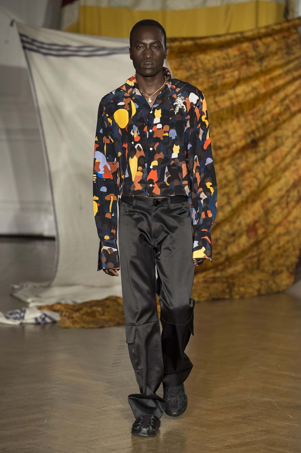 Fashion Week London Fall/Winter 2018 look 15 from the Wales Bonner collection 男装