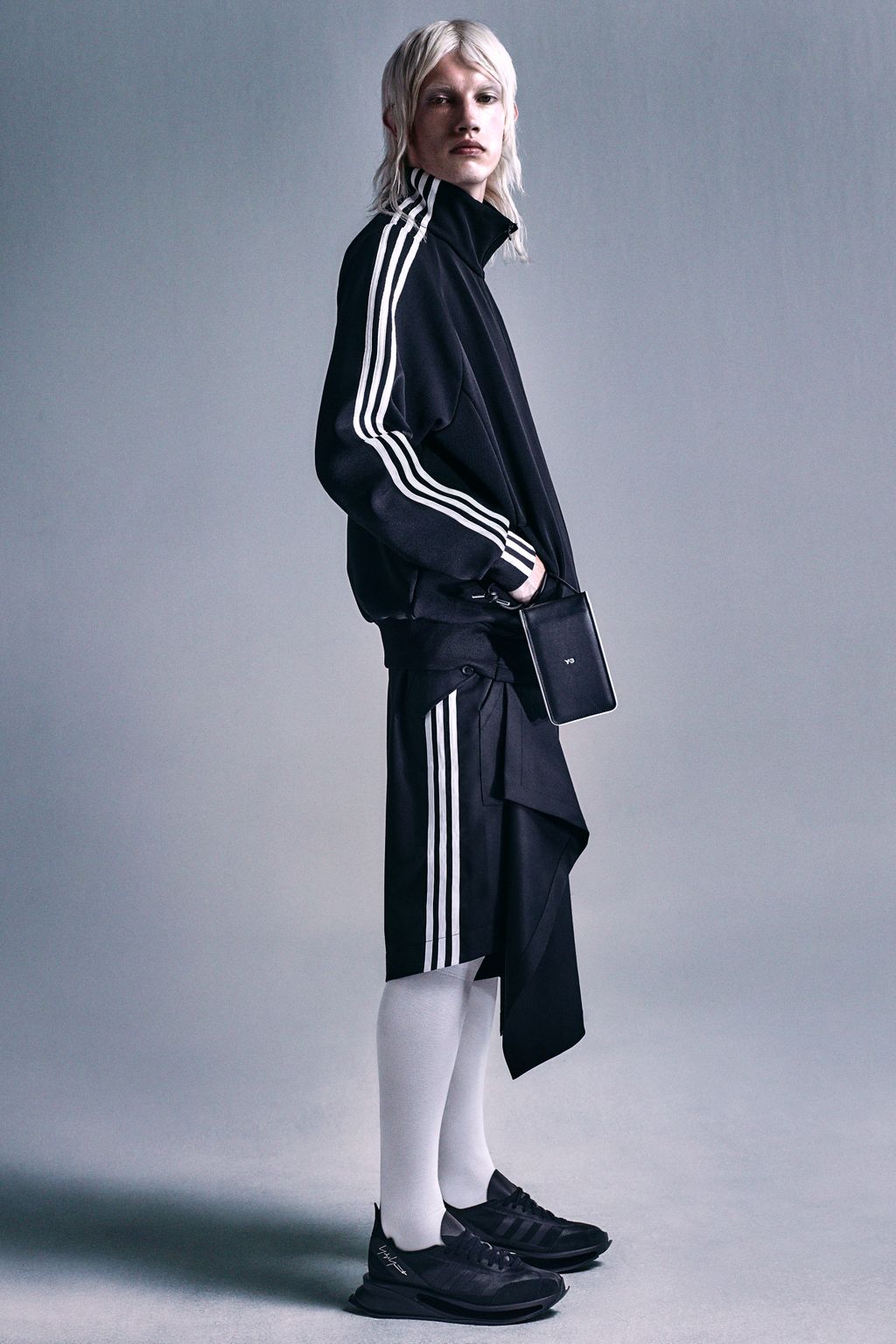 Fashion Week Paris Spring/Summer 2024 look 6 from the Adidas x Y-3 collection womenswear