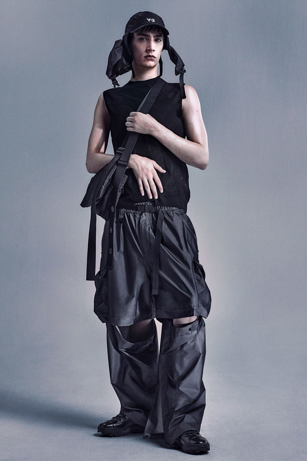 Fashion Week Paris Spring/Summer 2024 look 14 from the Adidas x Y-3 collection womenswear