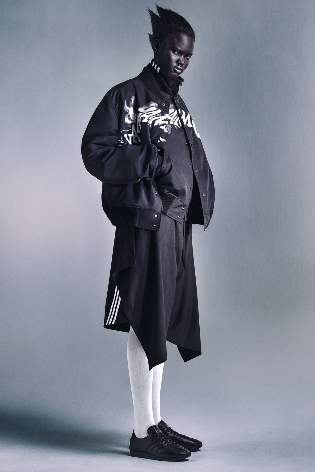 Fashion Week Paris Spring/Summer 2024 look 22 from the Adidas x Y-3 collection womenswear