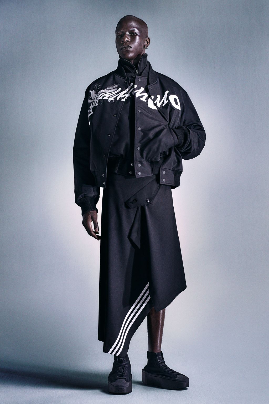 Fashion Week Paris Spring/Summer 2024 look 24 from the Adidas x Y-3 collection womenswear