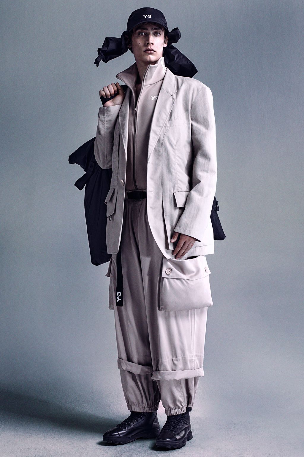 Fashion Week Paris Spring/Summer 2024 look 27 from the Adidas x Y-3 collection womenswear