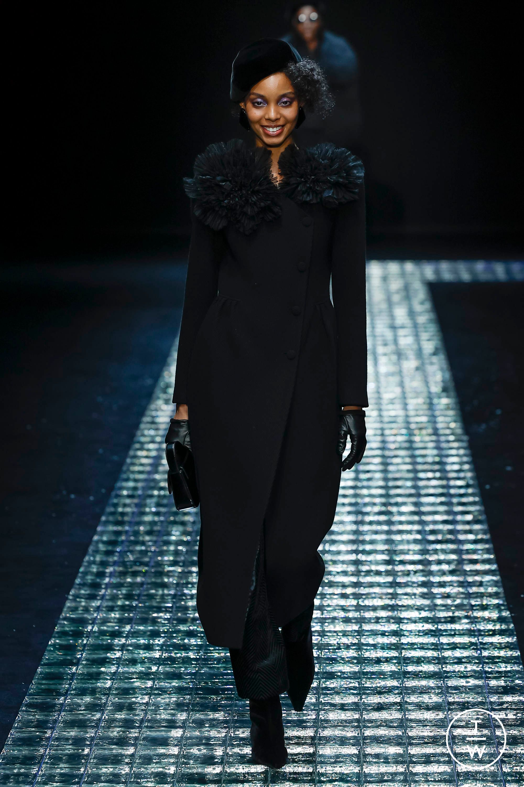 EMPORIO ARMANI AR-0634【超極上美麗】 ブラックスモセコ 稼働 EMPORIO ARMANI 腕時計 メンズ スモセコ ブラック文字盤