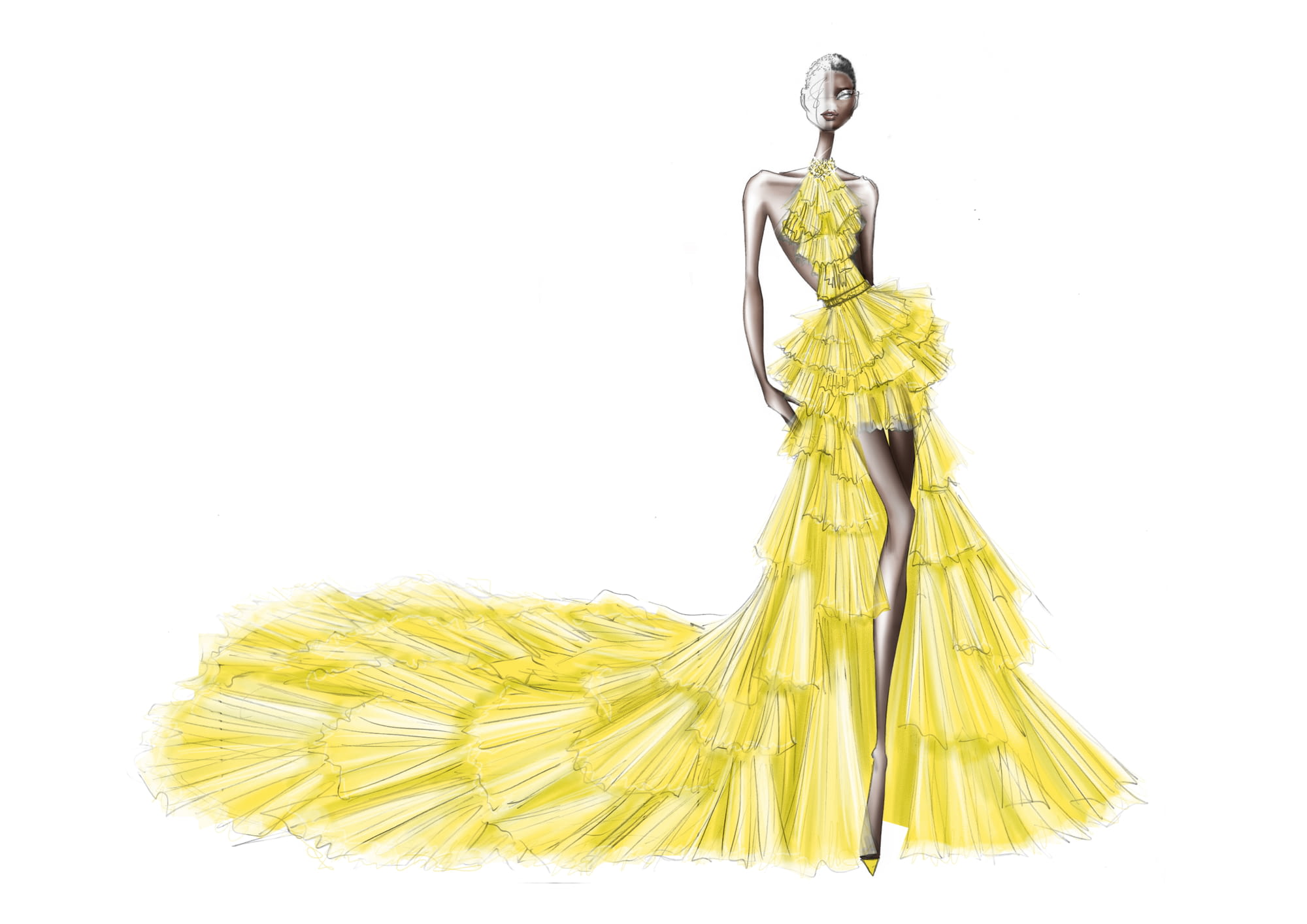 ralph and russo yellow dress