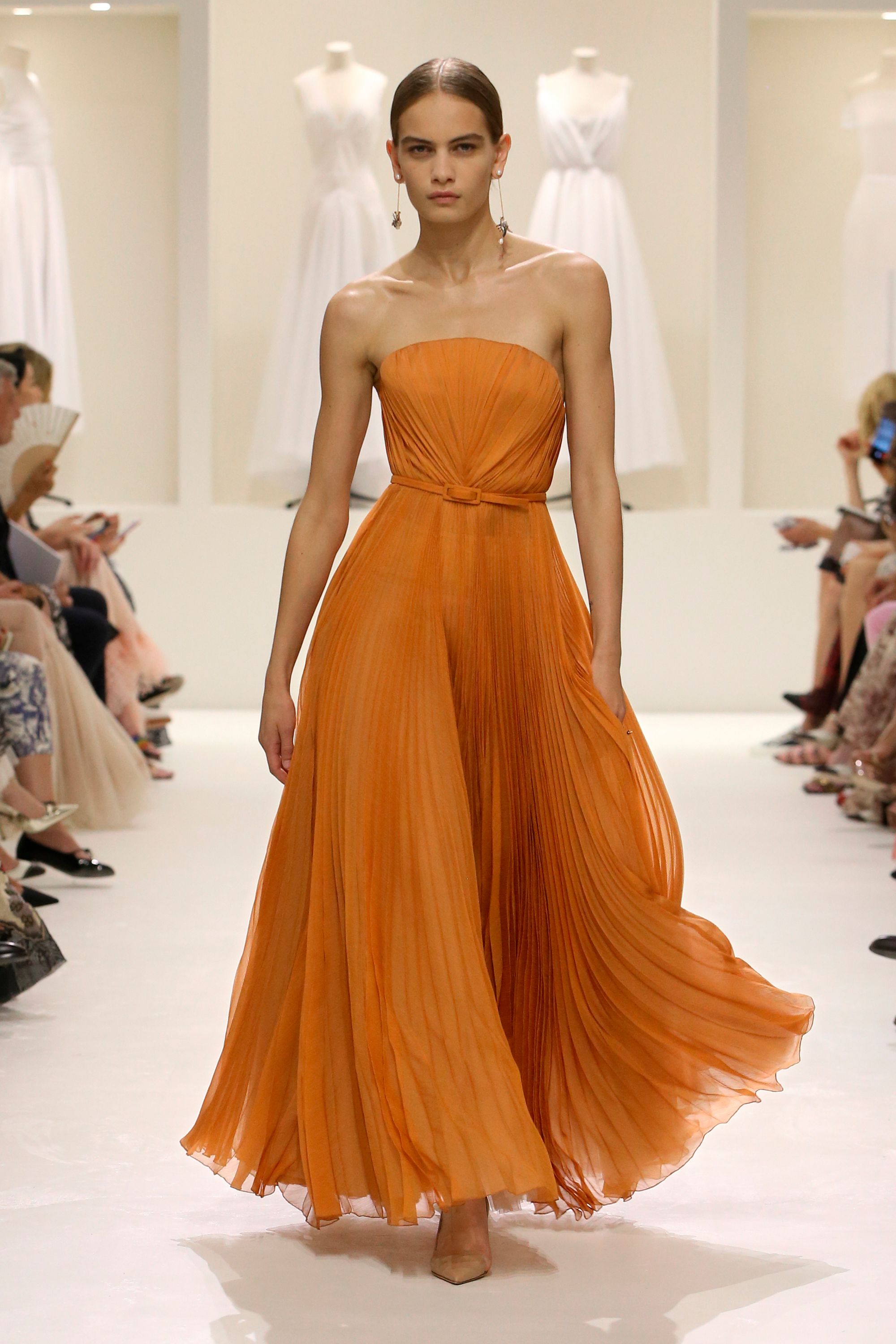 Dior Orange Silk Cowl Neck Sleeveless Dress M Dior  TLC