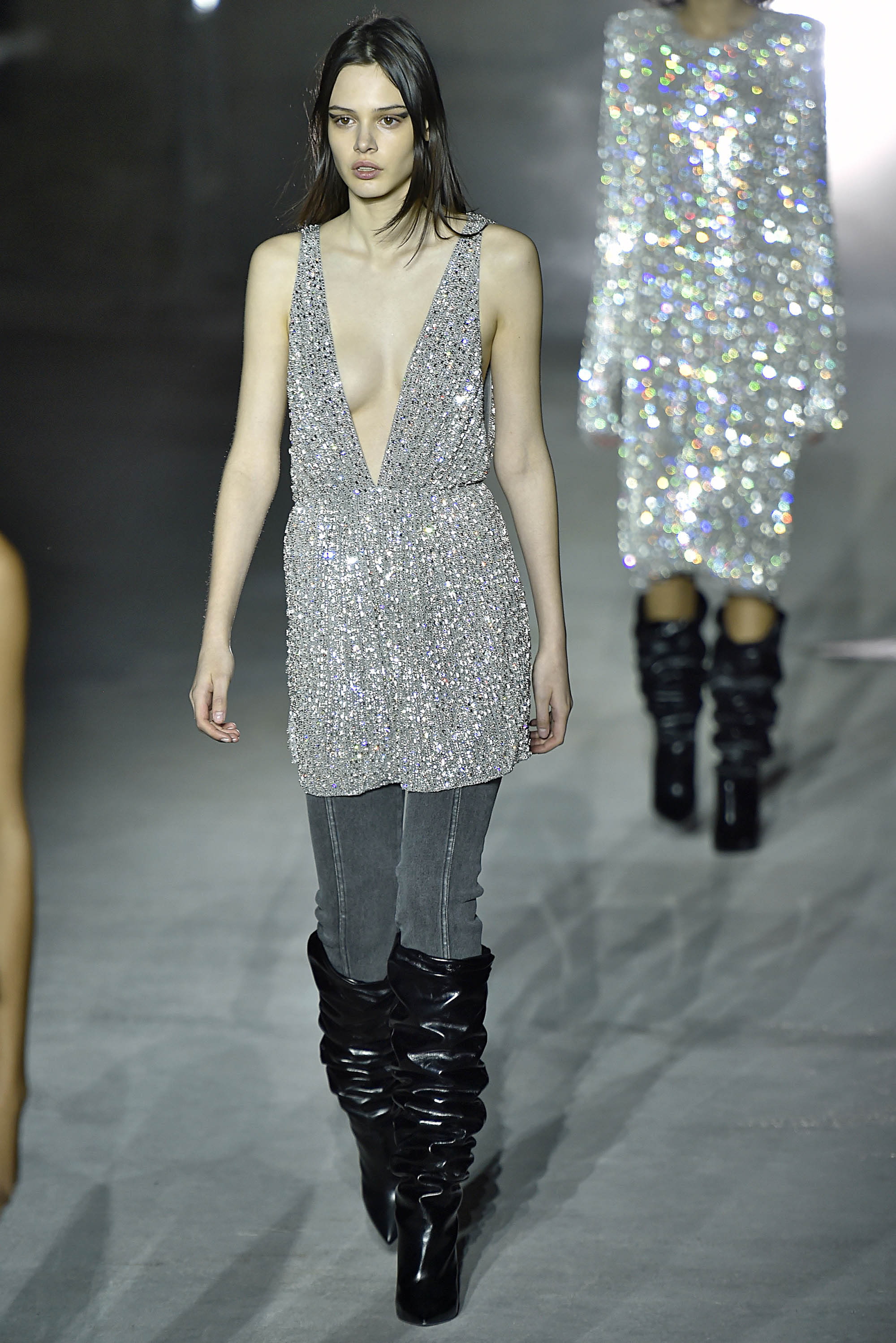 Runway【SAINT LAURENT】Wブレスト チェック柄 ジャケット 24SS Runway【SAINT LAURENT】Wブレスト チェック柄 ジャケット 24SS